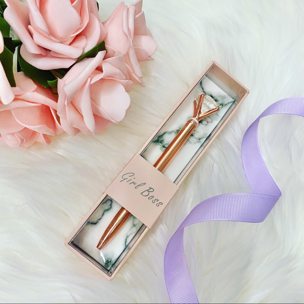 3 for 15$ ❤️‍🔥SALE - Girl Boss Pen Gift Set Rose Gold Metal Design